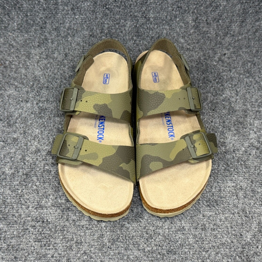 Birkenstock Milano Sandals Men's 9 Desert Soil Camouflage Green Soft Footbed - Picture 3 of 11
